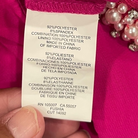 Marina Pink Overlay Embellished Sleeveless Jumpsuit.Size 10 - Picture 15 of 15